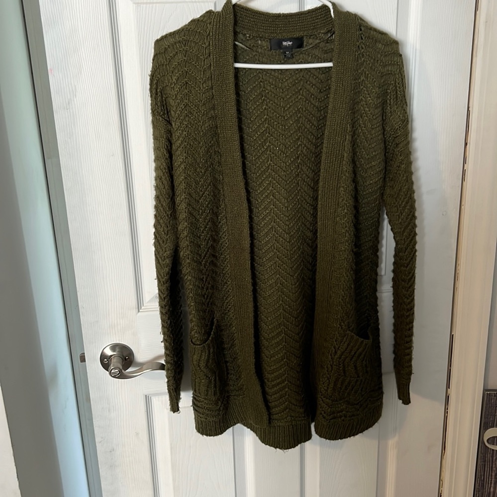 Olive green cardigan